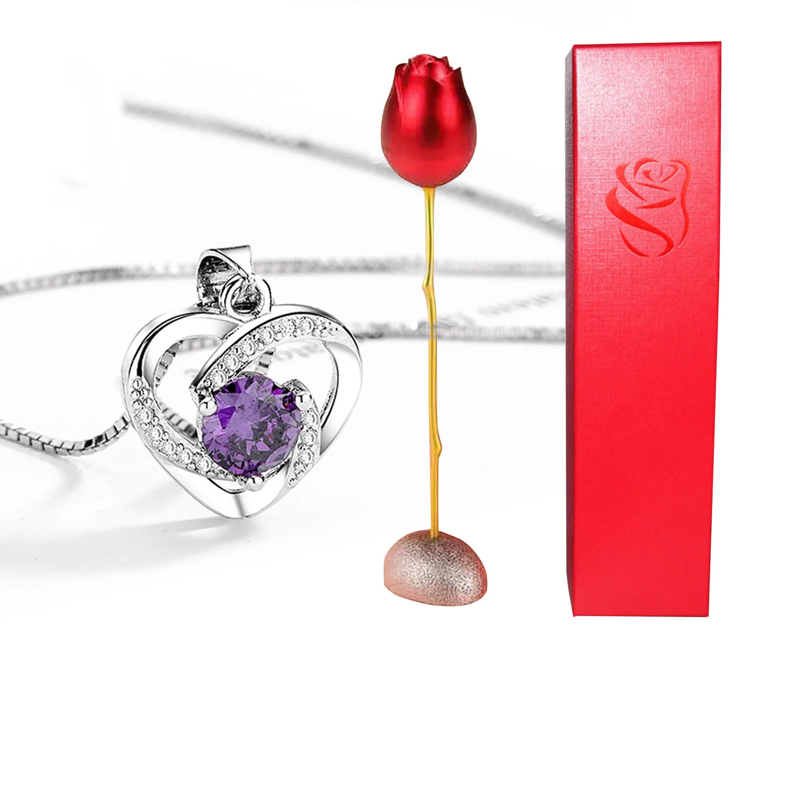 Valentines Day Gift Heart Shaped Blue Purple Crystal - Image 5