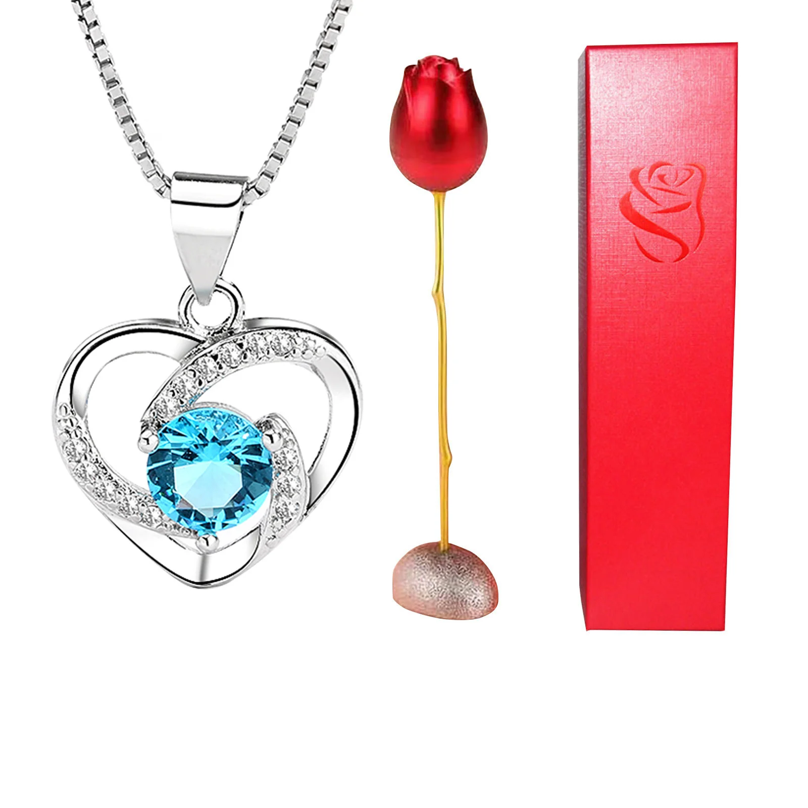Valentines Day Gift Heart Shaped Blue Purple Crystal - Image 4