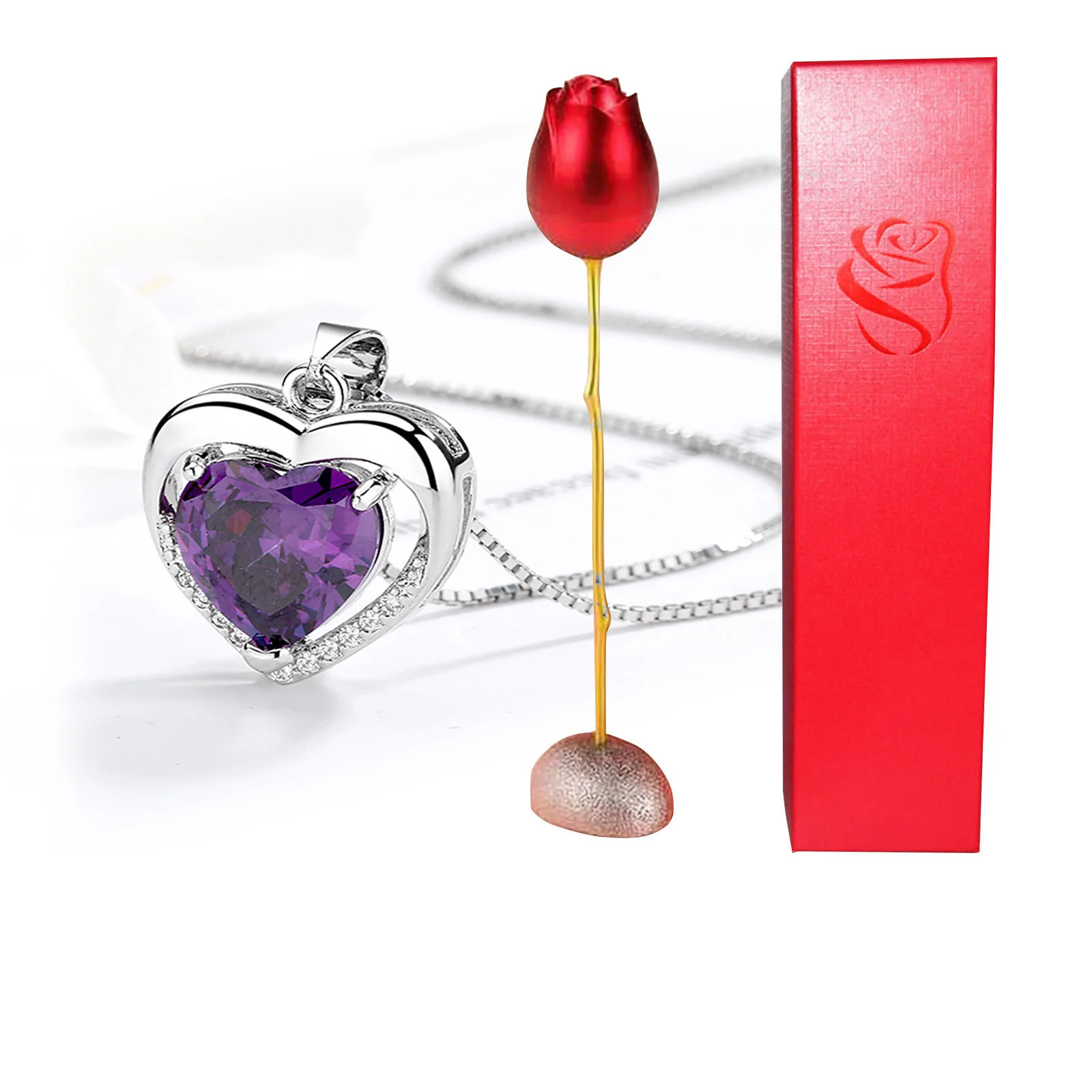 Valentines Day Gift Heart Shaped Blue Purple Crystal - Image 6