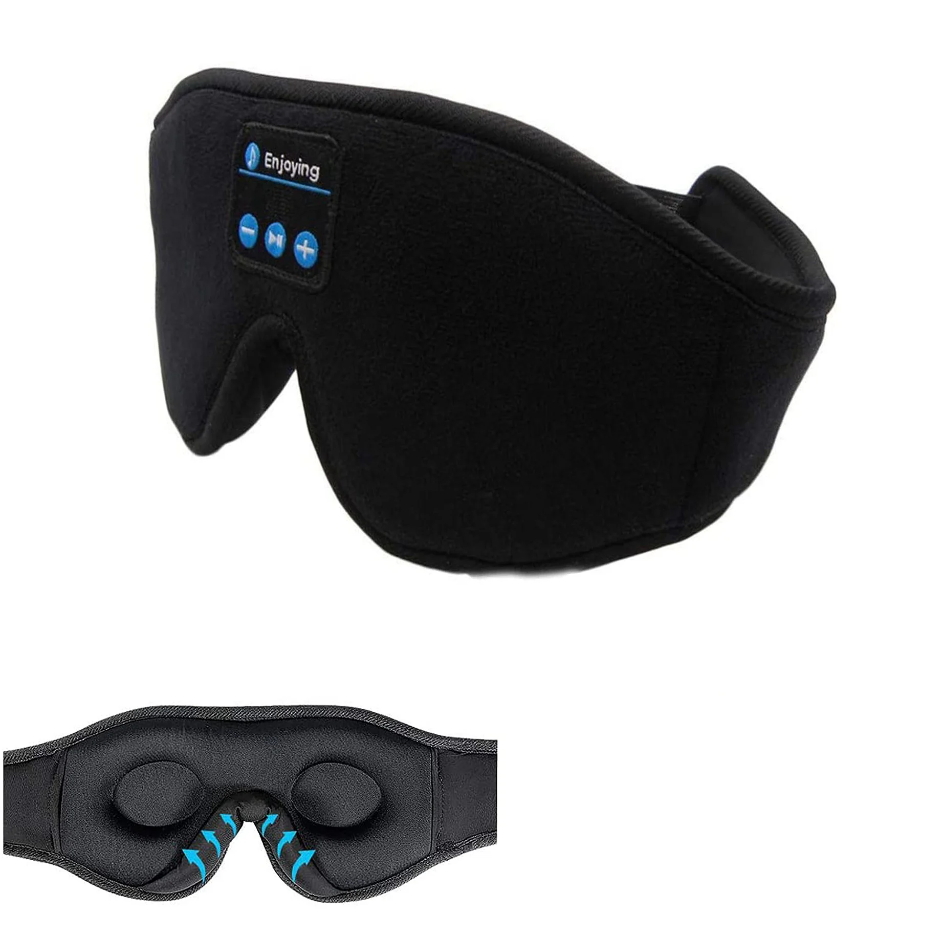 Wireless Bluetooth Stereo Music Eye Mask - Blackout - Image 2