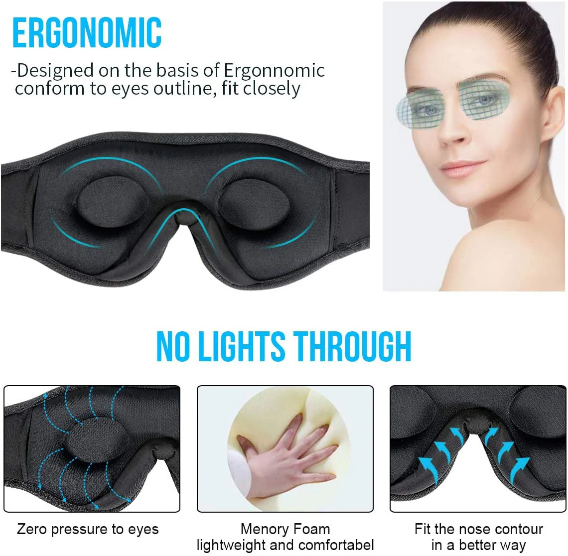 Wireless Bluetooth Stereo Music Eye Mask - Blackout - Image 4