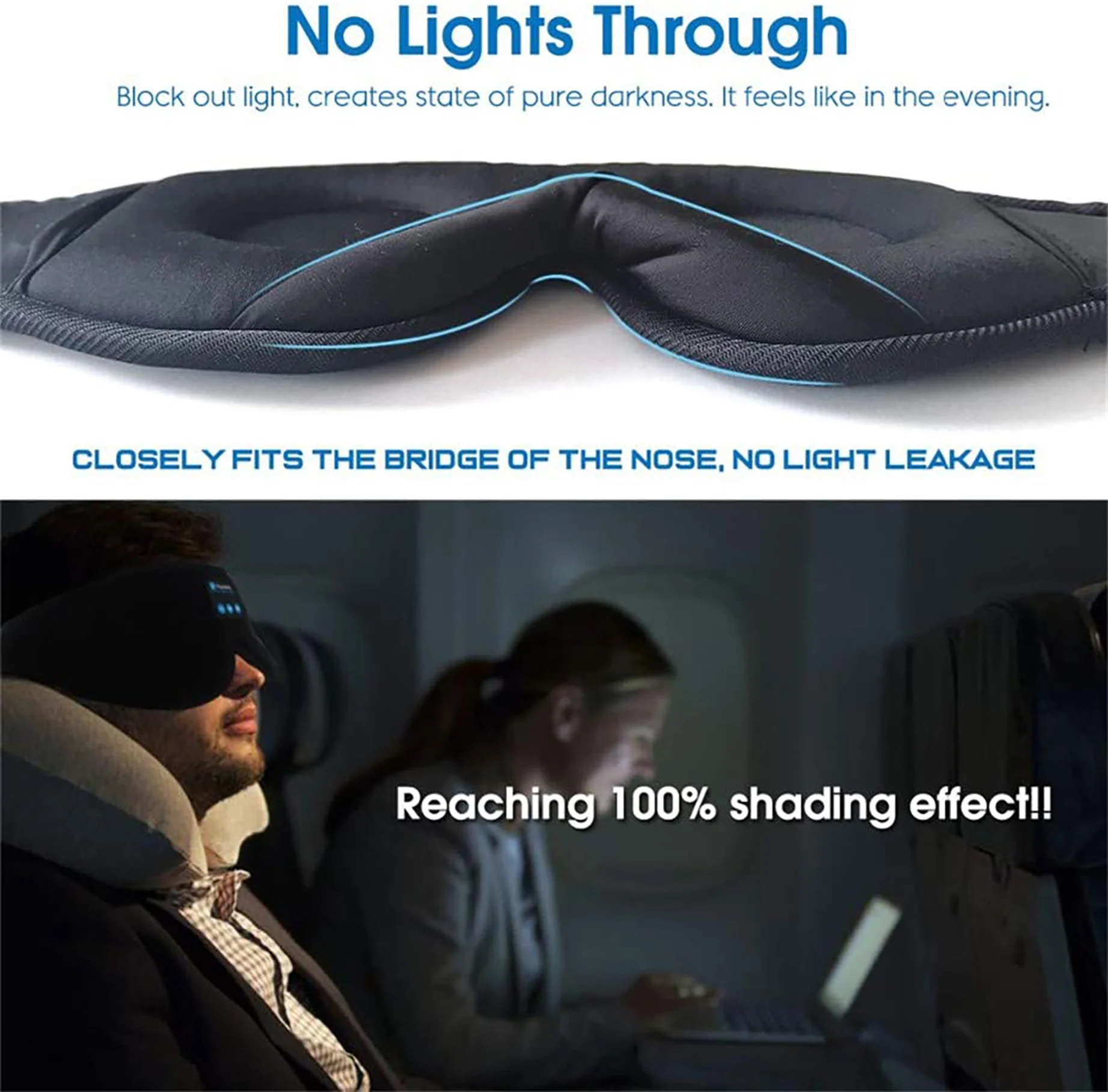 Wireless Bluetooth Stereo Music Eye Mask - Blackout - Image 5