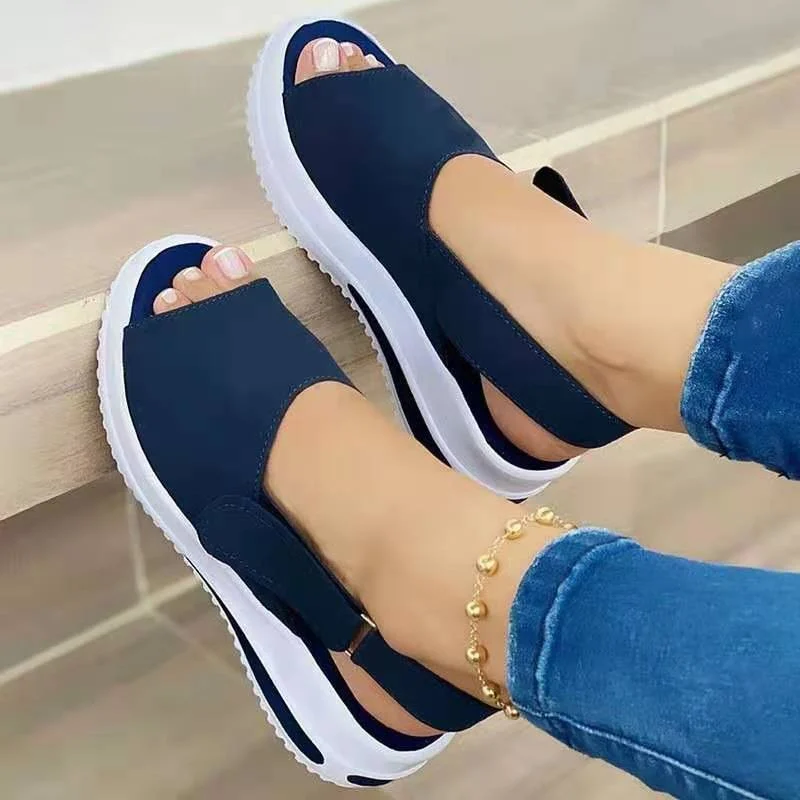 Velcro Casual Summer Women Sandals Fish Mouth Sandals - Image 3