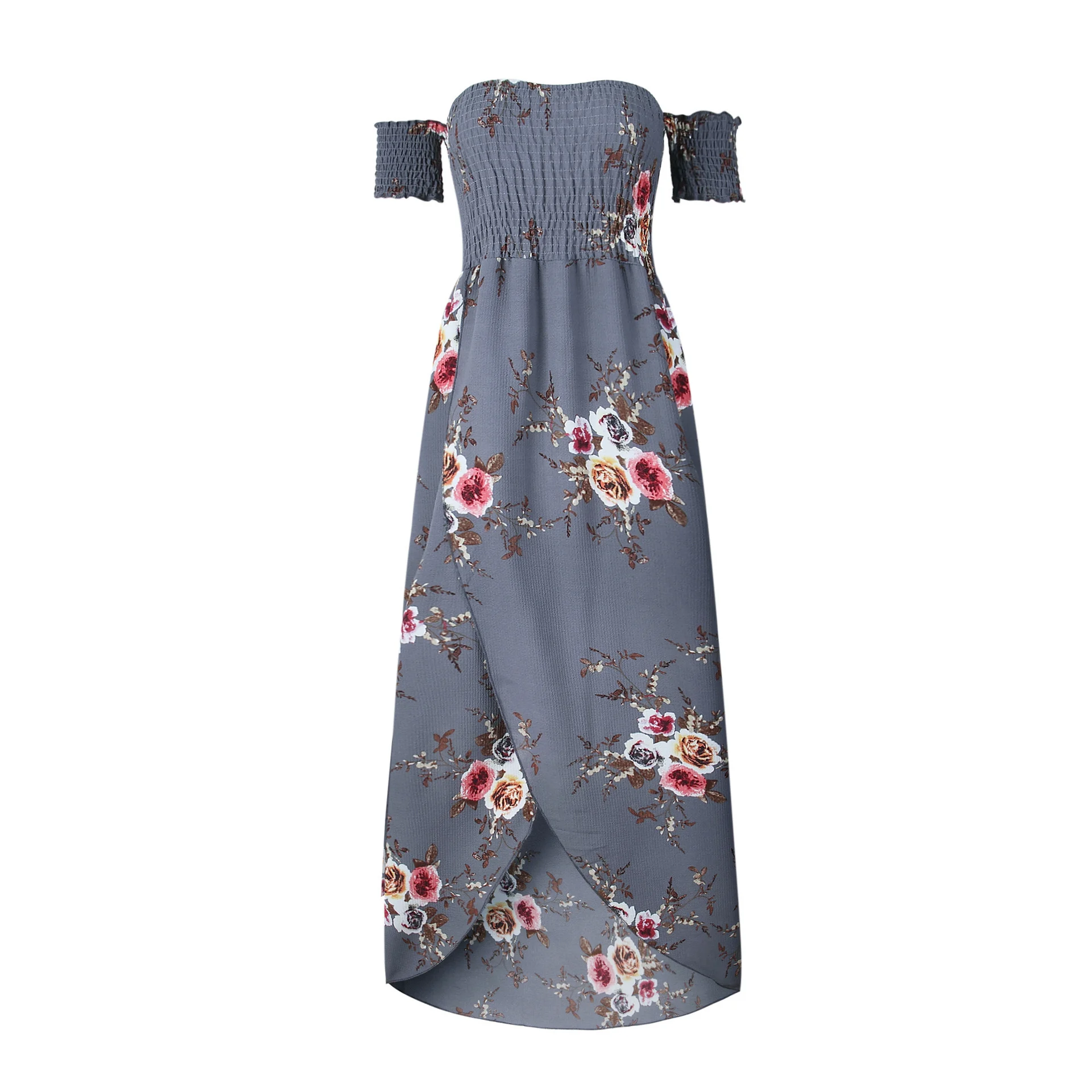 Boho Style Long Dress Women Off Shoulder Beach Summer - Image 5