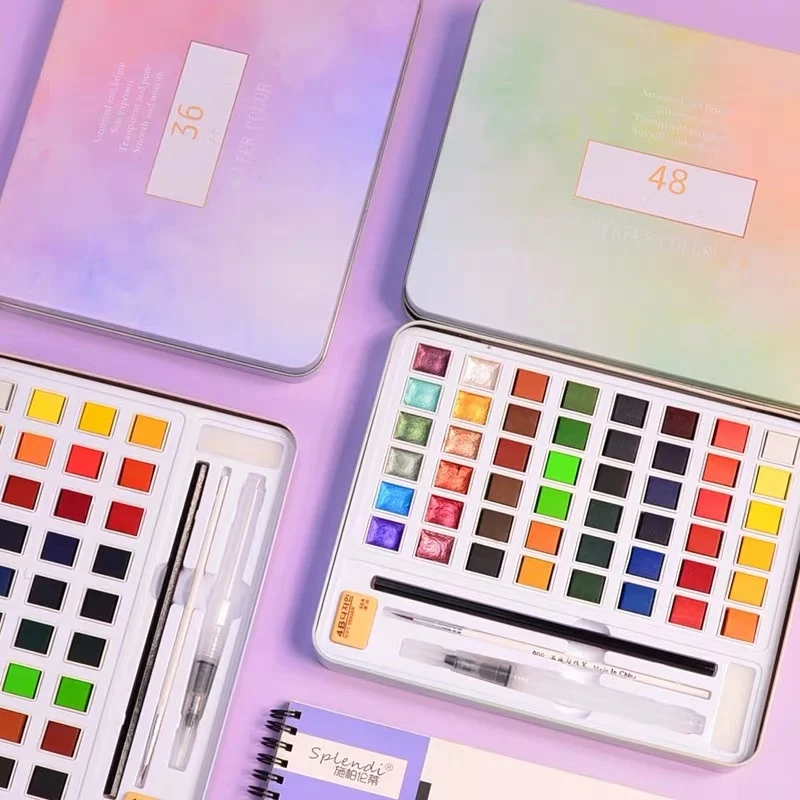 Pearlescent Solid Watercolor Paint Set Painting - Image 3