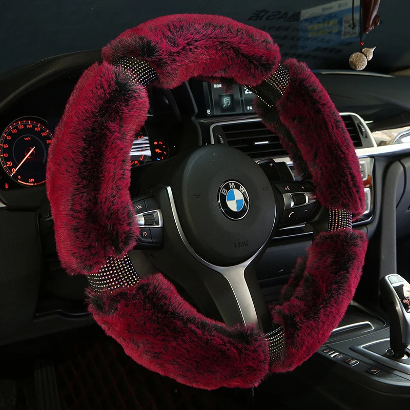 Car Steering Wheel Cover Winter Plush Steering Wheel - Image 5