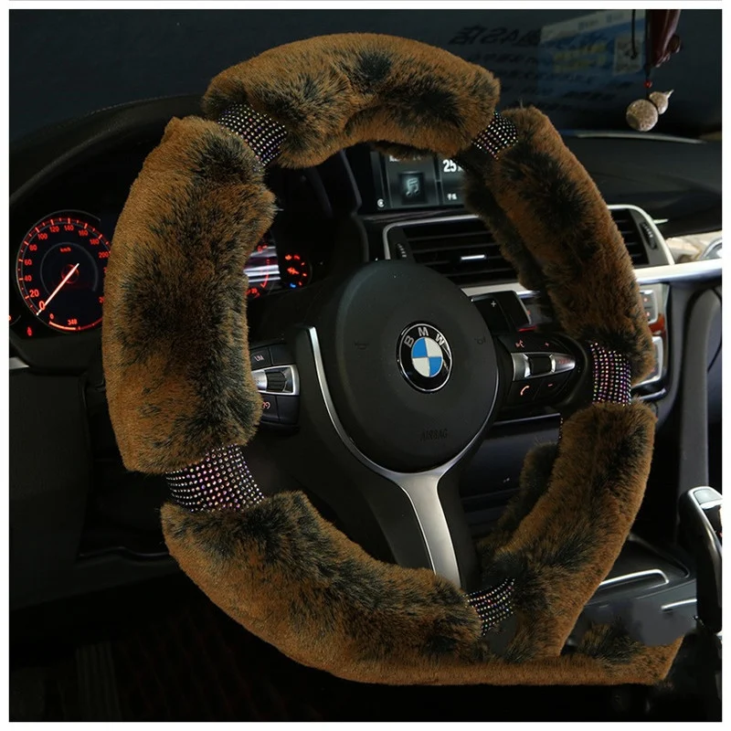 Car Steering Wheel Cover Winter Plush Steering Wheel - Image 4