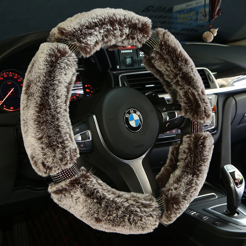 Car Steering Wheel Cover Winter Plush Steering Wheel - Image 3