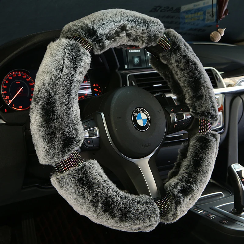 Car Steering Wheel Cover Winter Plush Steering Wheel