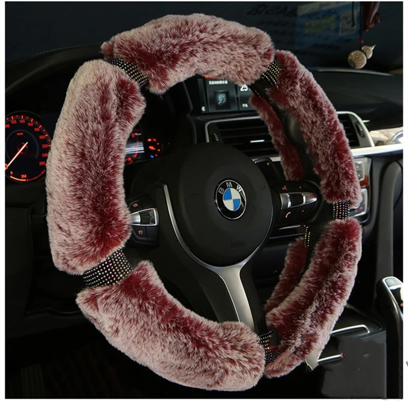 Car Steering Wheel Cover Winter Plush Steering Wheel - Image 2