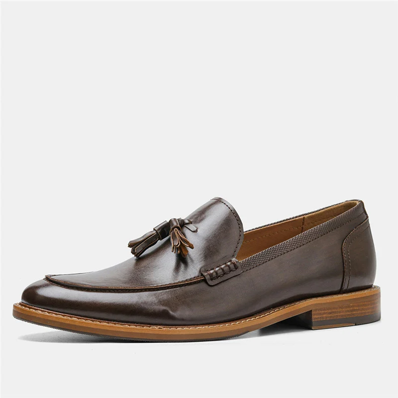 Men Casual Shoes Leather Loafers Business Dress Formal - Image 4