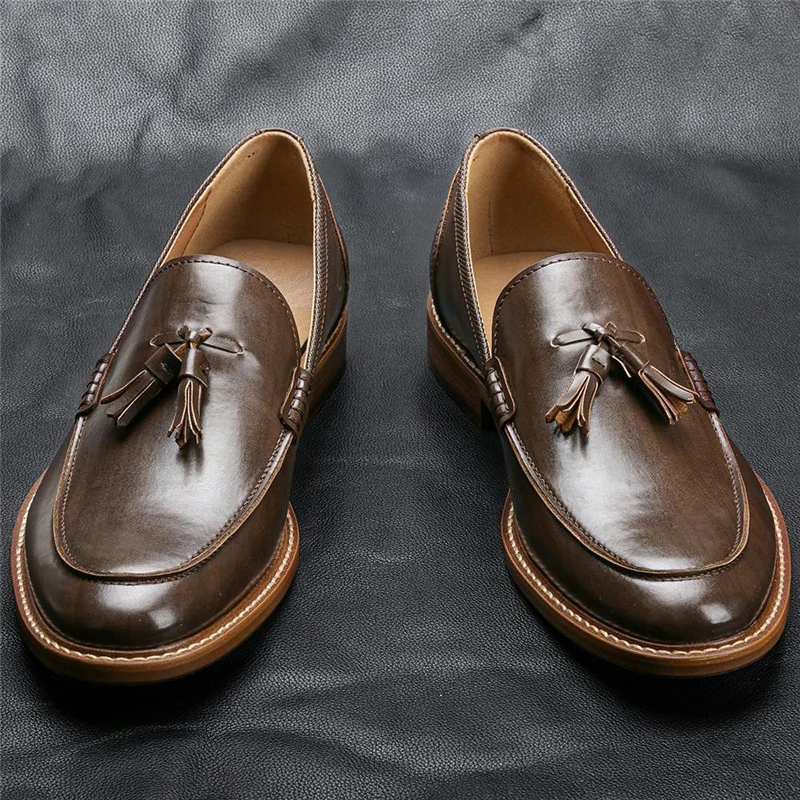 Men Casual Shoes Leather Loafers Business Dress Formal