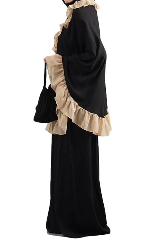 Muslim Kids Ramadan Girls Long Sleeve Dress Hijab Abaya - Image 4