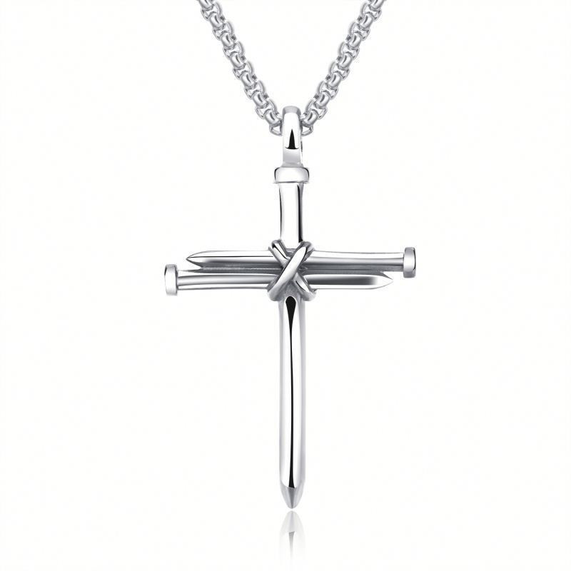 Men's Stainless Steel Cross Necklace - Image 2