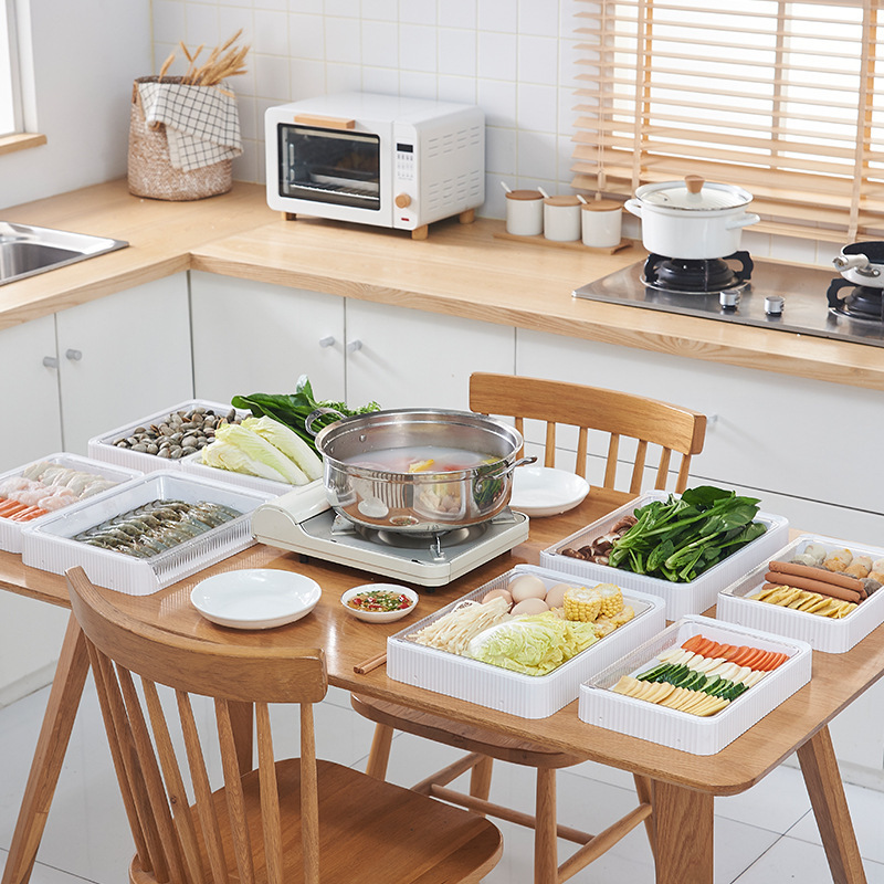 Kitchen Folding Storage Rack with Draining Basket Fruit - Image 2