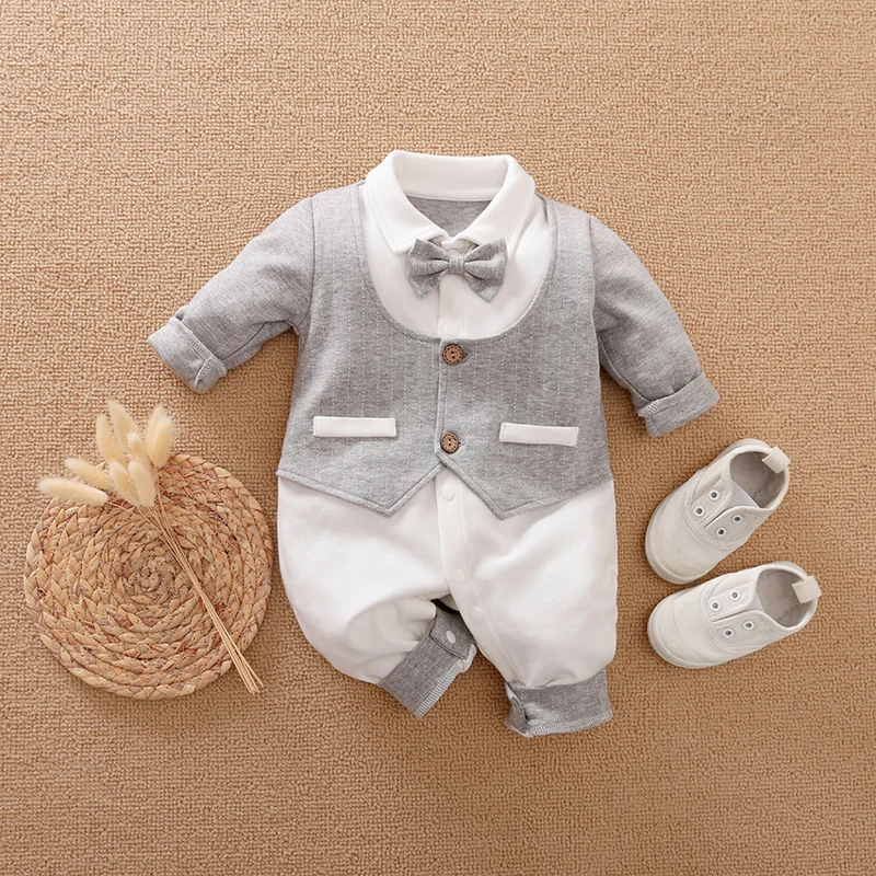 Baby Jumpsuit Spring and Autumn Gentleman Baby Clothes - Image 2