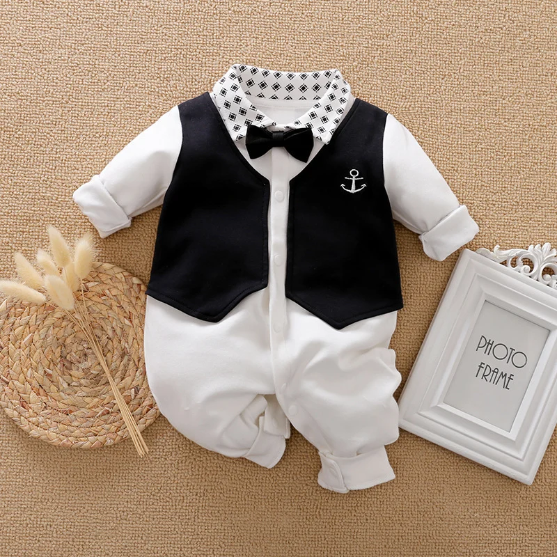 Baby Jumpsuit Spring and Autumn Gentleman Baby Clothes - Image 3