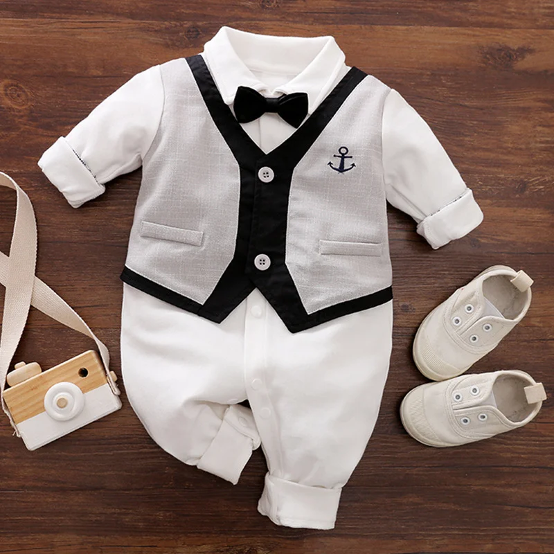 Baby Jumpsuit Spring and Autumn Gentleman Baby Clothes - Image 4