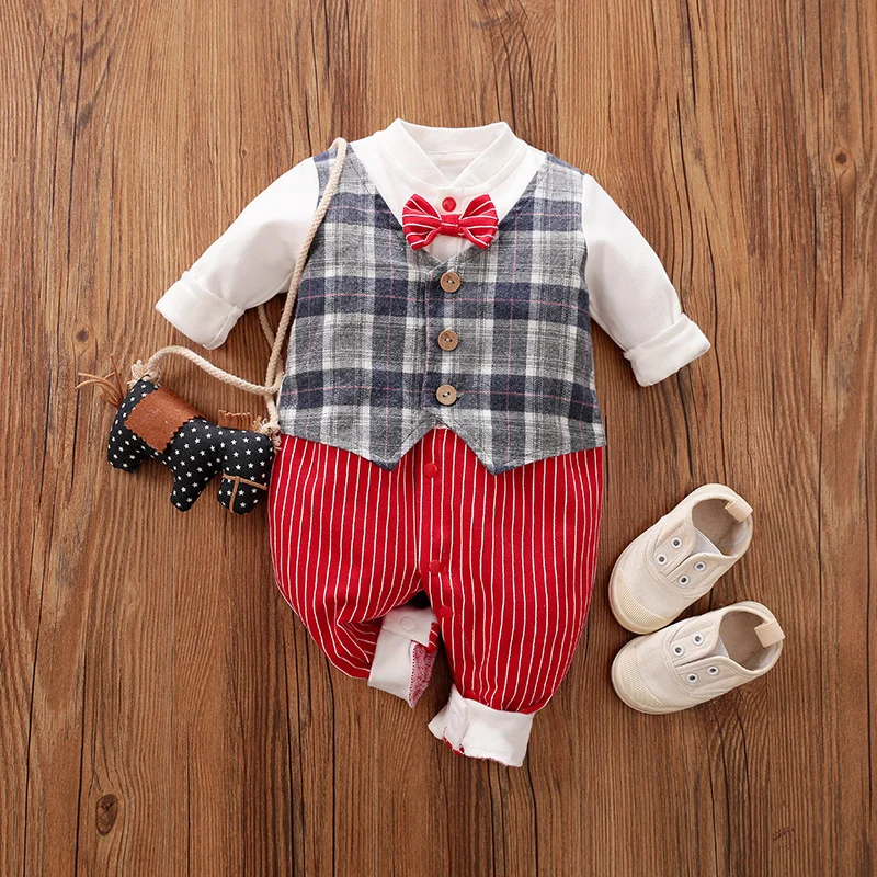 Baby Jumpsuit Spring and Autumn Gentleman Baby Clothes - Image 5