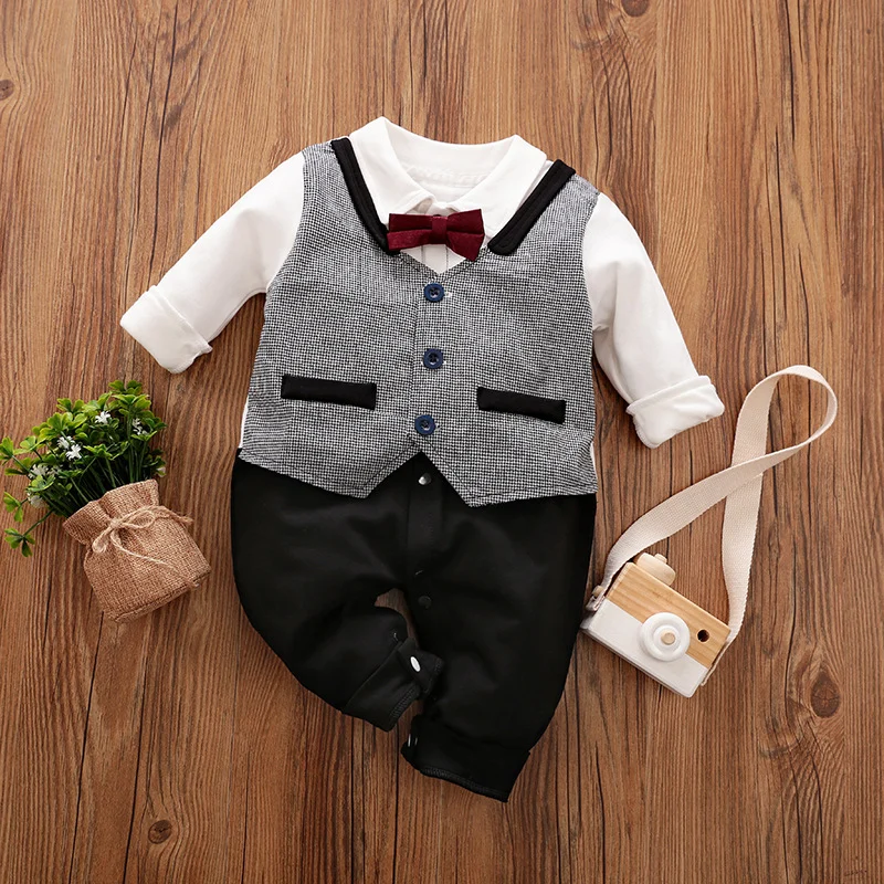 Baby Jumpsuit Spring and Autumn Gentleman Baby Clothes - Image 8