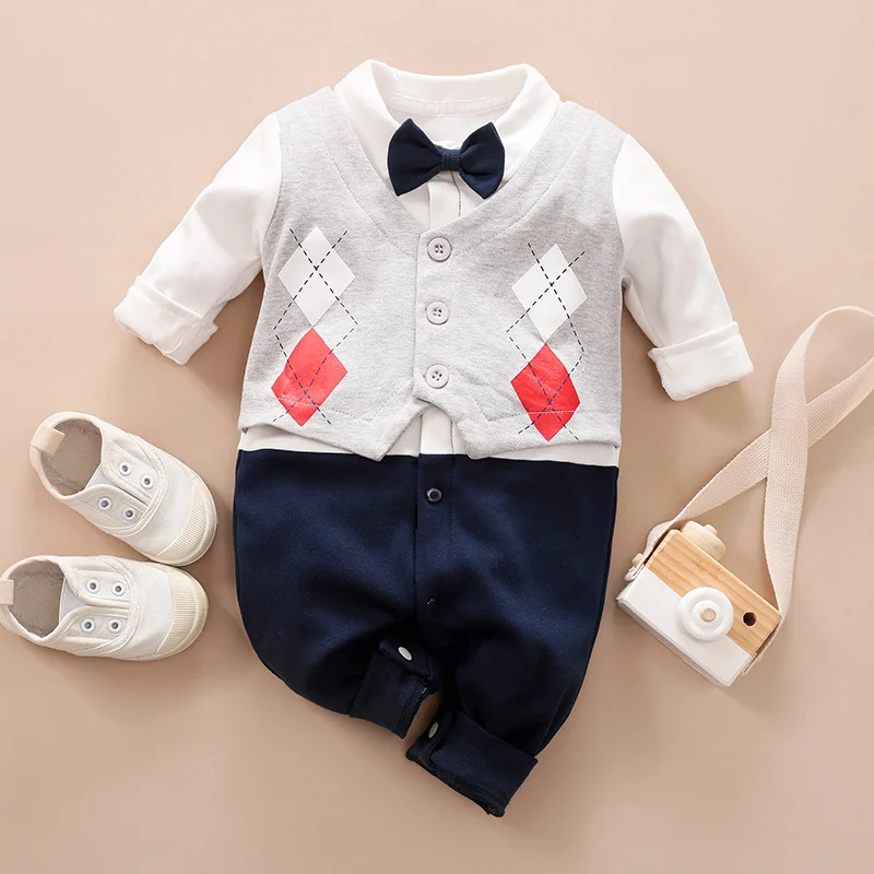Baby Jumpsuit Spring and Autumn Gentleman Baby Clothes - Image 10