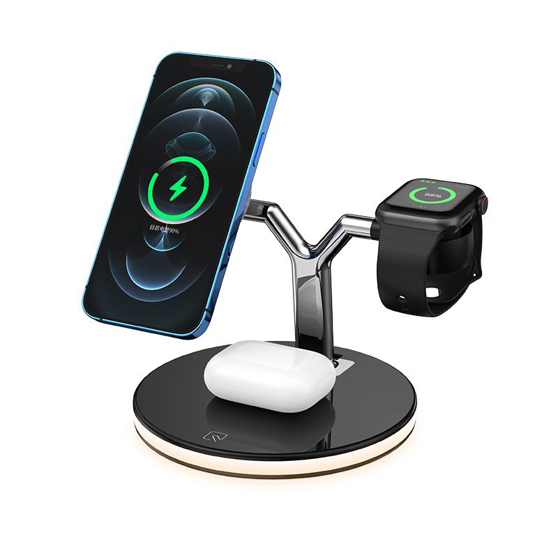 3 in 1 Magnetic Wireless Charger Stand Watch 15W Fast - Image 2