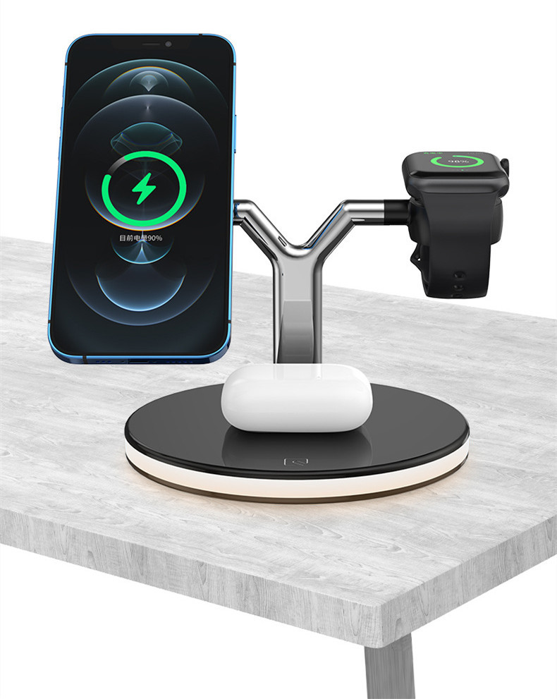 3 in 1 Magnetic Wireless Charger Stand Watch 15W Fast - Image 4