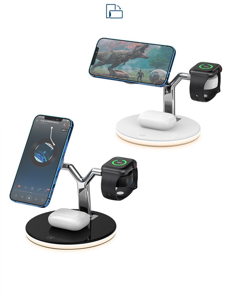 3 in 1 Magnetic Wireless Charger Stand Watch 15W Fast - Image 6