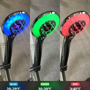 Adjustable 3 Mode 3 Color LED Shower Head Light