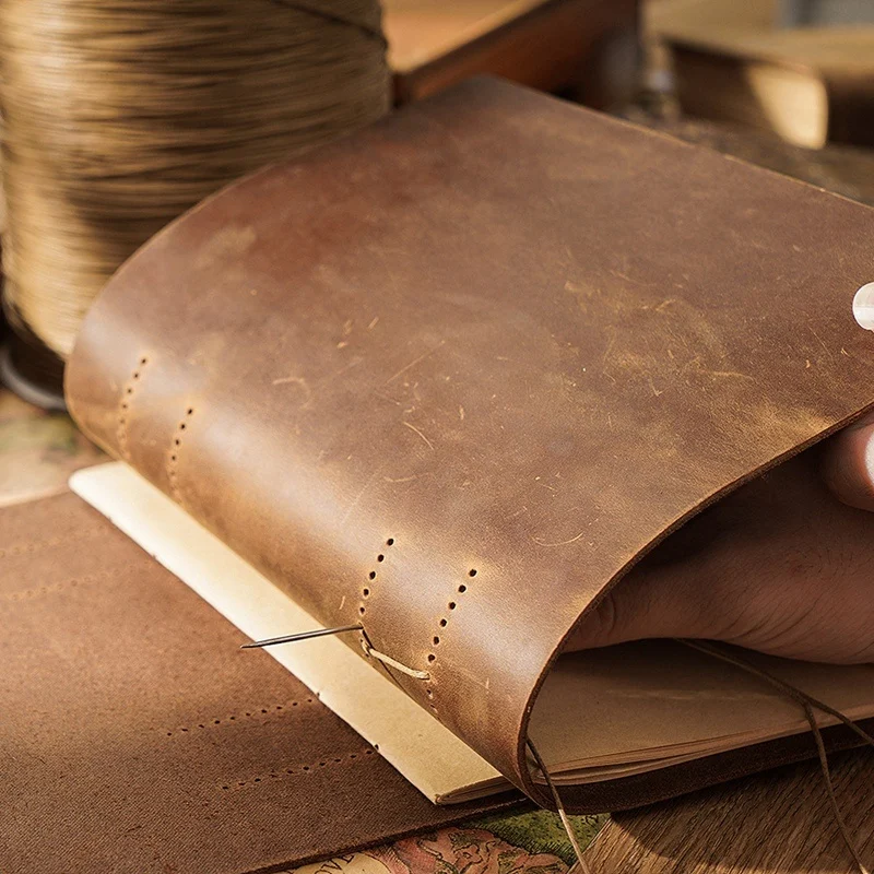 Original Handmade Sketchbook Cowhide Notebook Retro - Image 2