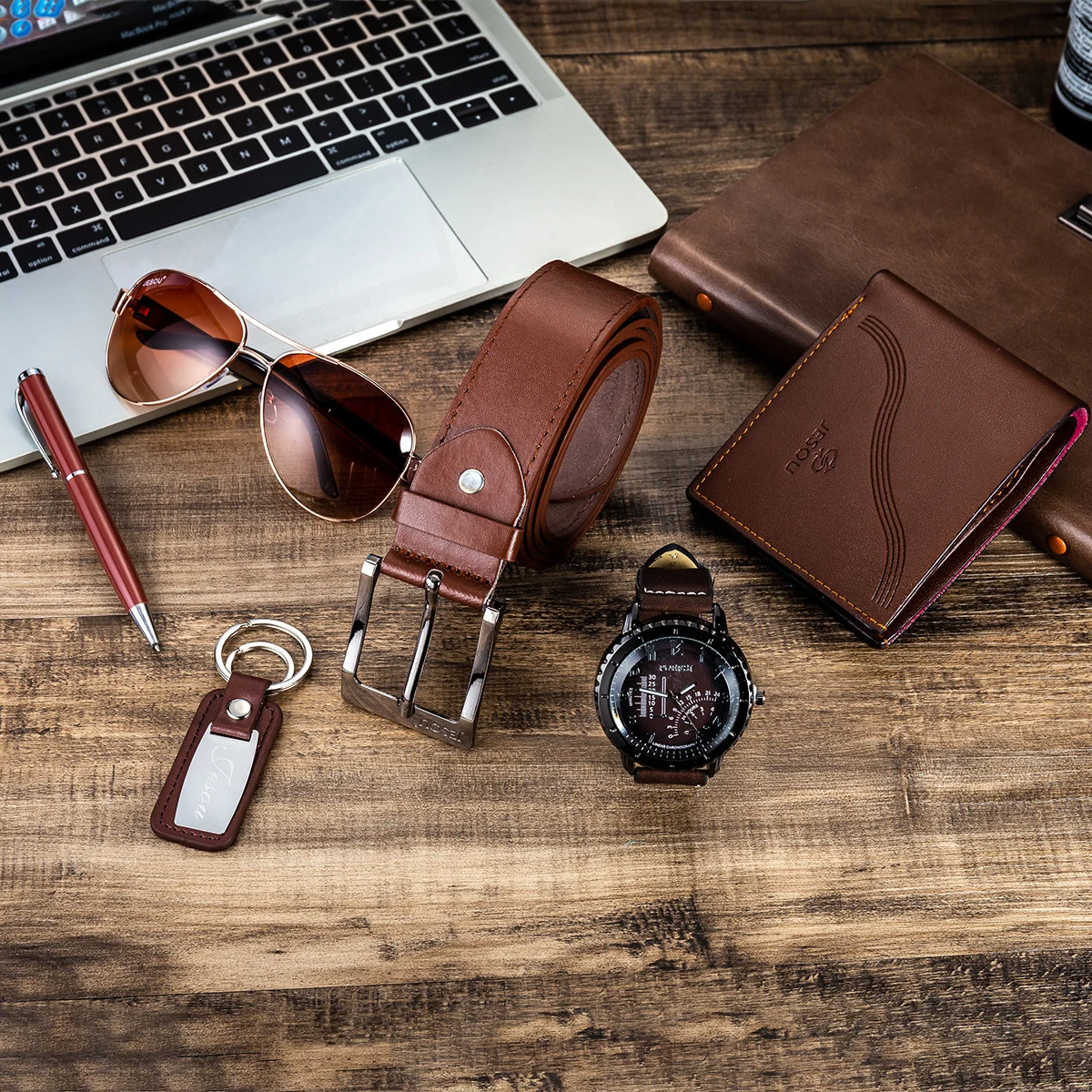 Stylish Men Wrist Watch Wallet Sunglasses Suit Gift - Image 9