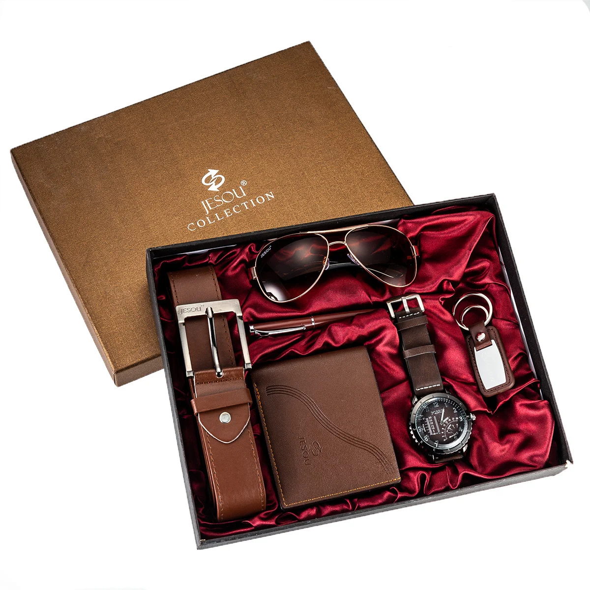 Stylish Men Wrist Watch Wallet Sunglasses Suit Gift - Image 4