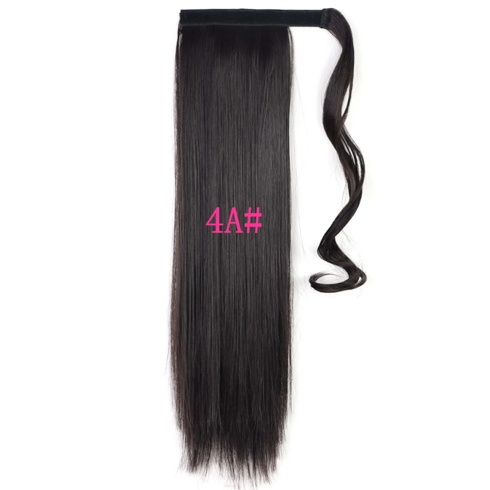 Long Straight Wrap Around Clip in Ponytail Hair - Image 5