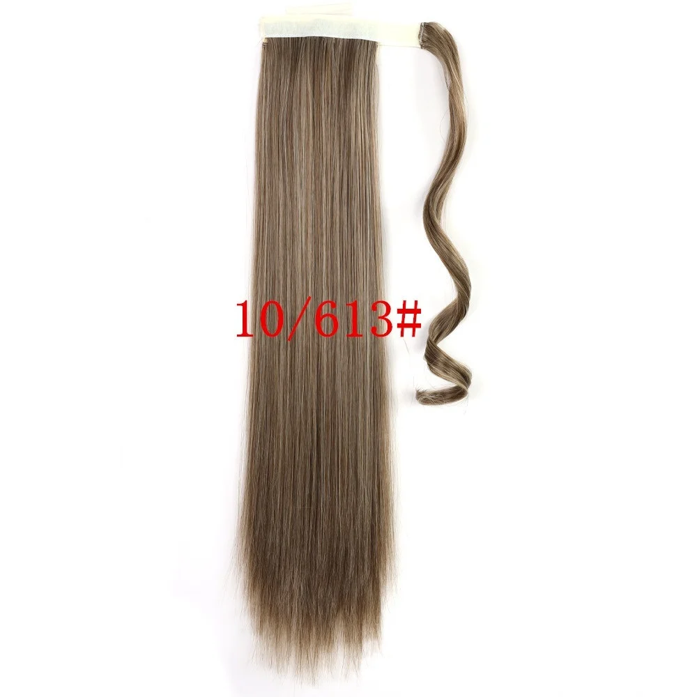 Long Straight Wrap Around Clip in Ponytail Hair - Image 8