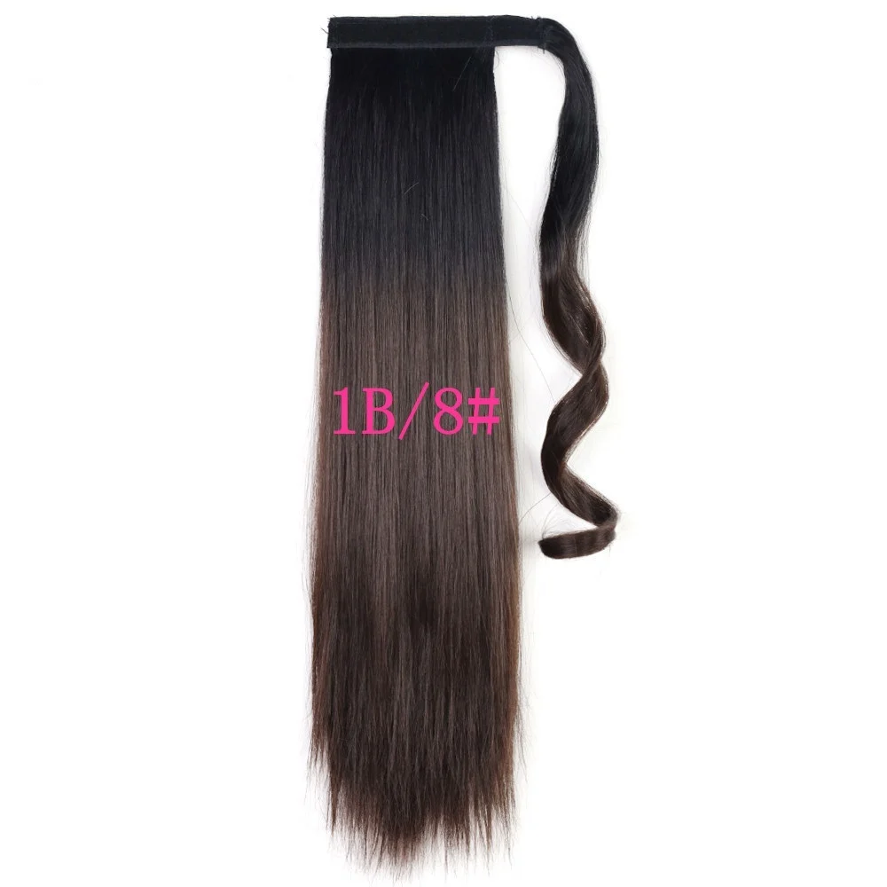 Long Straight Wrap Around Clip in Ponytail Hair - Image 4