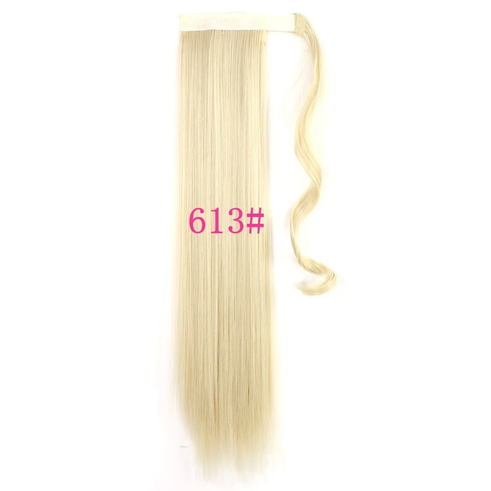 Long Straight Wrap Around Clip in Ponytail Hair - Image 7