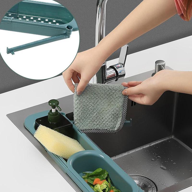 Telescopic Sink Rack Soap Sponge Holder Kitchen Sinks - Image 2