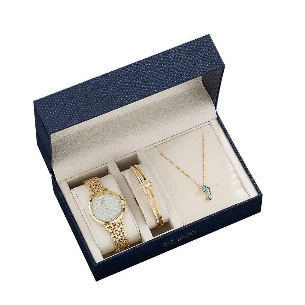 Luxury Watch Gifts for Women Earrings Ring Necklace