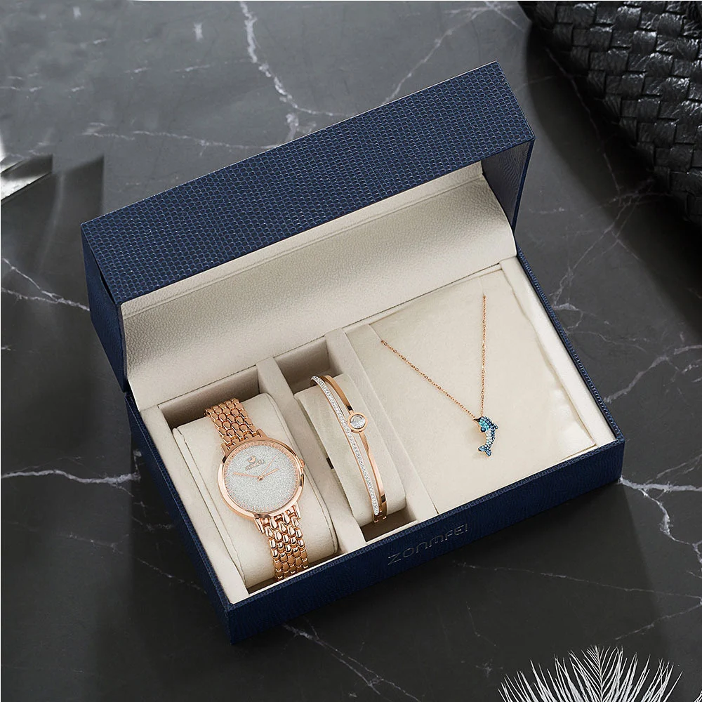 Luxury Watch Gifts for Women Earrings Ring Necklace - Image 2