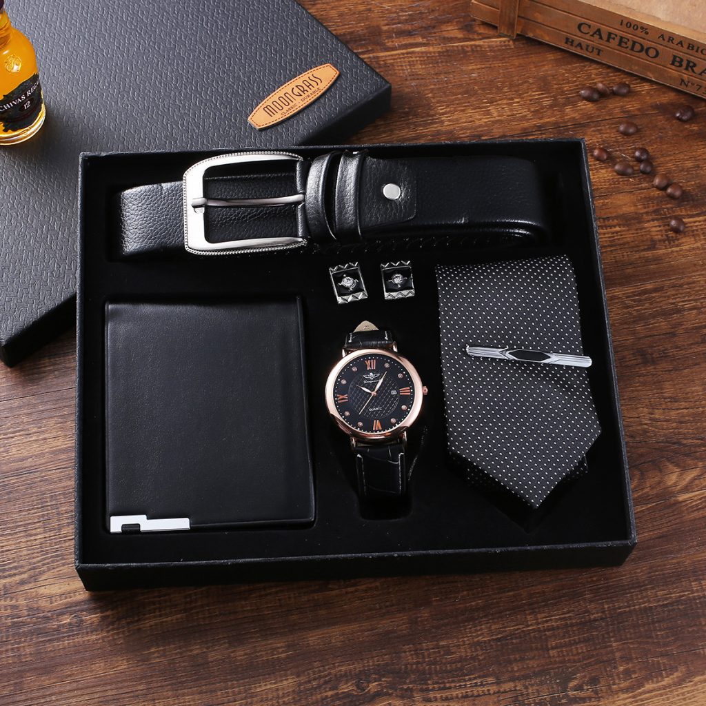 Quartz Wristwatch Bracelet Gift Set for Men Boyfriend