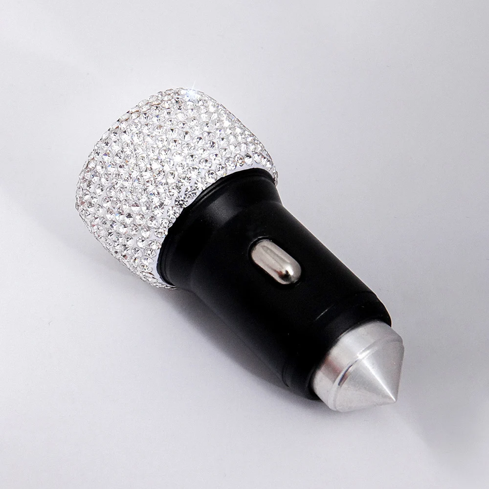 Diamond-Studded Car Mobile Phone Safety Hammer Charger - Image 2