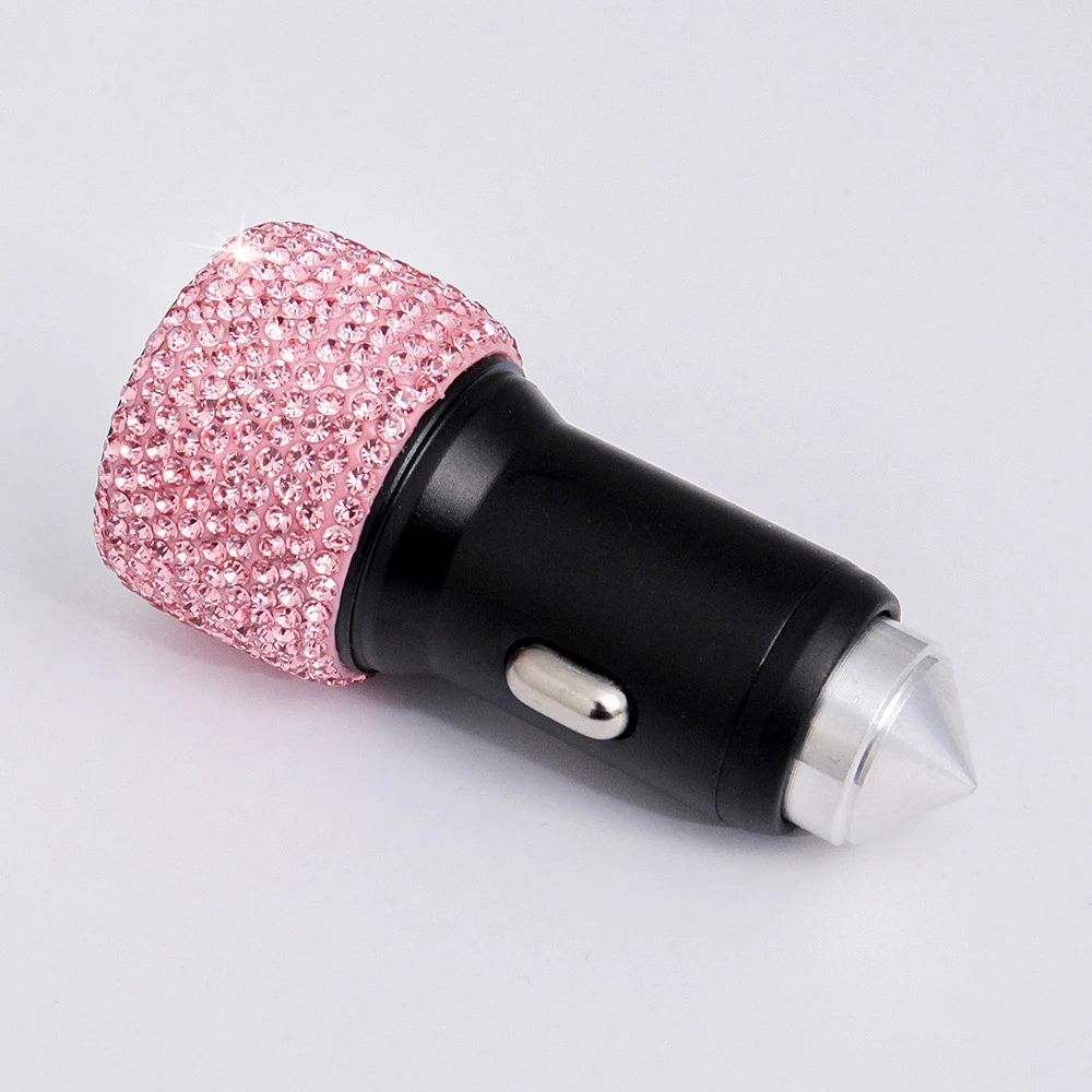 Diamond-Studded Car Mobile Phone Safety Hammer Charger - Image 4