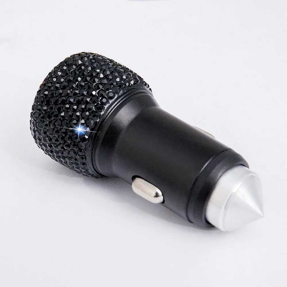 Diamond-Studded Car Mobile Phone Safety Hammer Charger - Image 5