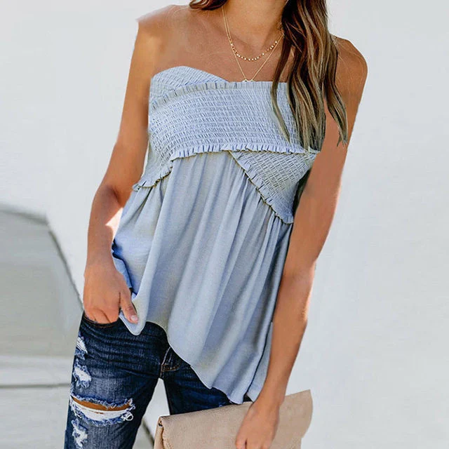 Women Sexy Off Shoulder Shirts Irregular Hem Blouse Shir - Image 6