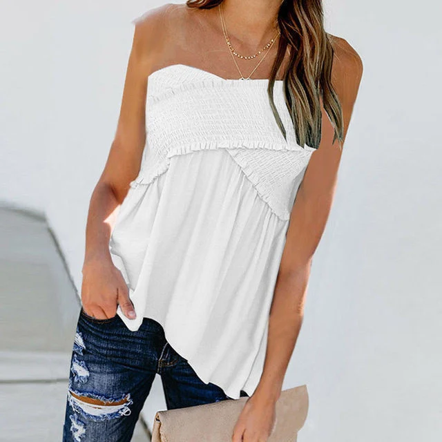 Women Sexy Off Shoulder Shirts Irregular Hem Blouse Shir - Image 7