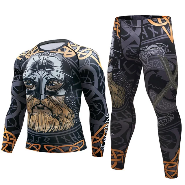 Mens Tracksuit Set D Animal Compression T-Shirt Pants Skin - Image 3
