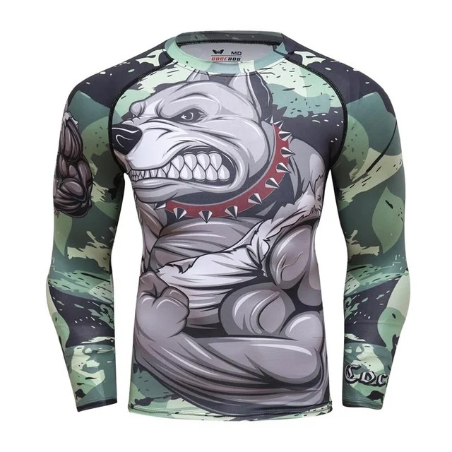 Mens Tracksuit Set D Animal Compression T-Shirt Pants Skin - Image 8