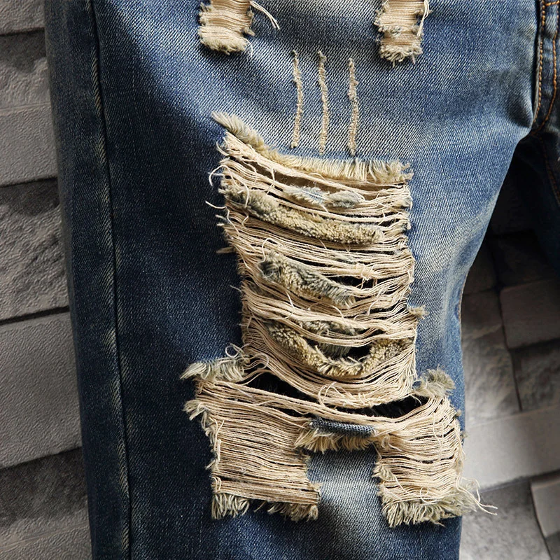 Trend Big Hole Jeans Short Pants Men''s Summer Capris - Image 2
