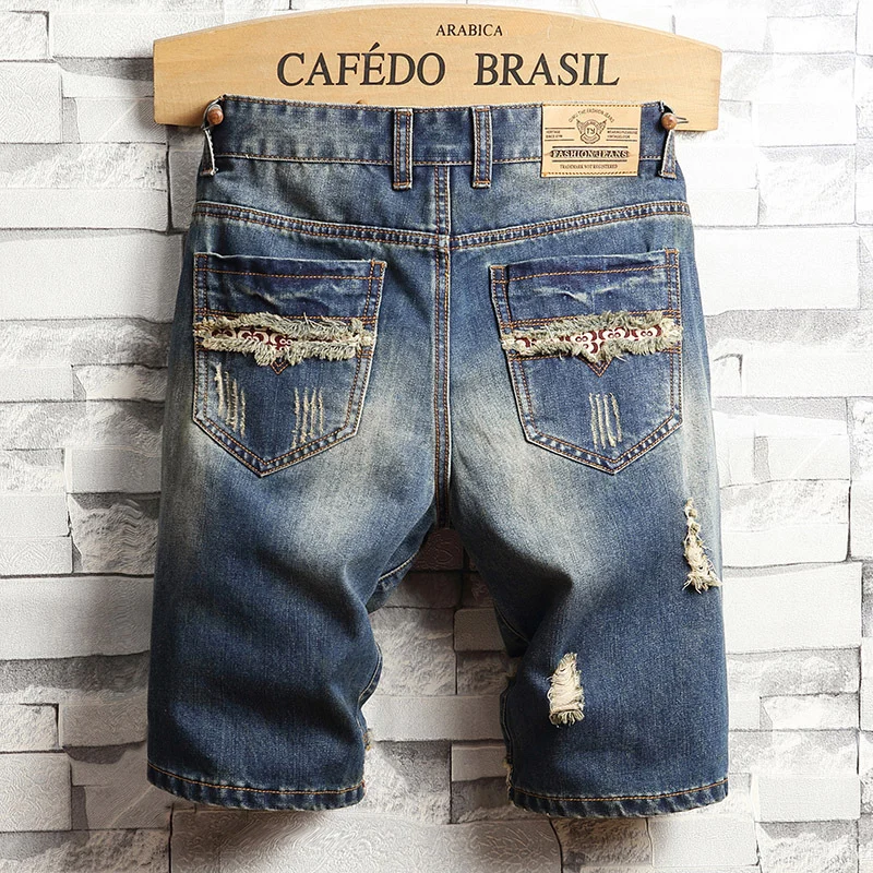 Trend Big Hole Jeans Short Pants Men''s Summer Capris - Image 5