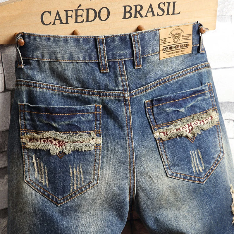 Trend Big Hole Jeans Short Pants Men''s Summer Capris - Image 3